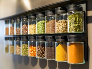 space saving magnetic spice rack