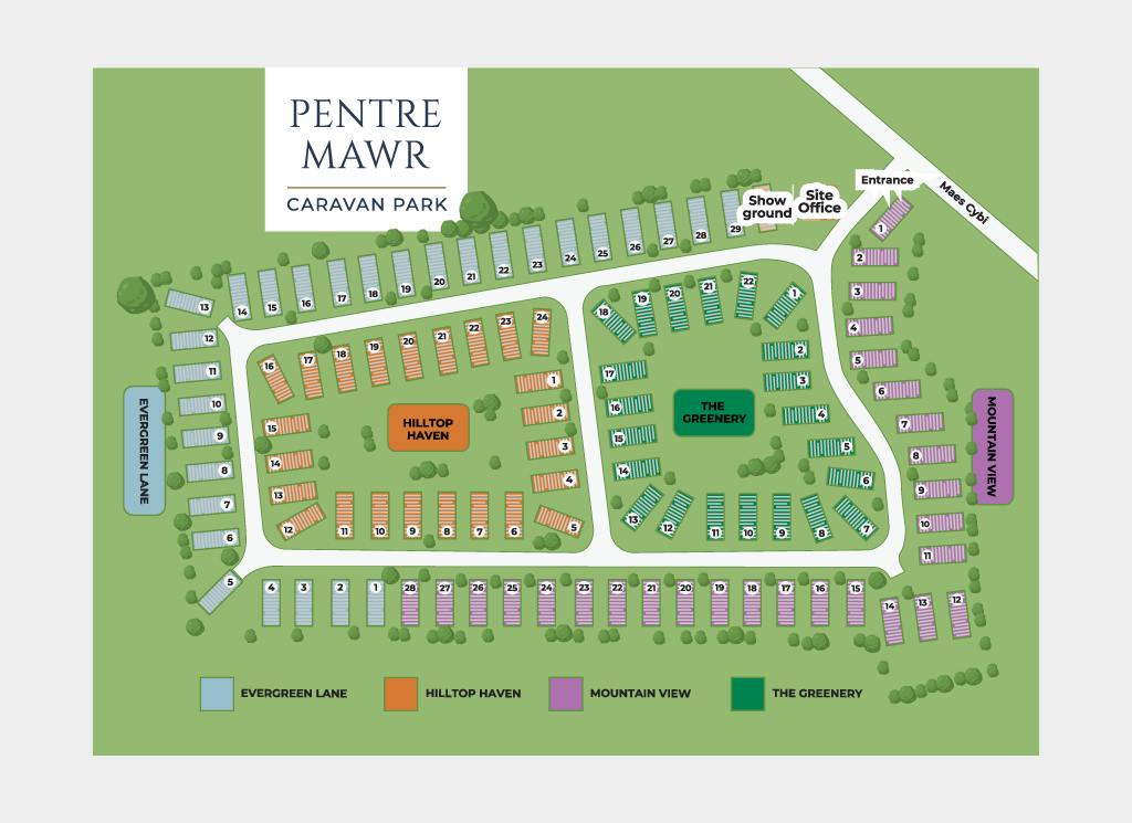 pentre mawr caravan park site map